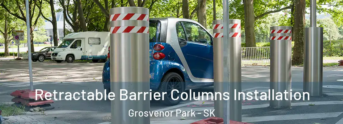  Retractable Barrier Columns Installation Grosvenor Park - SK